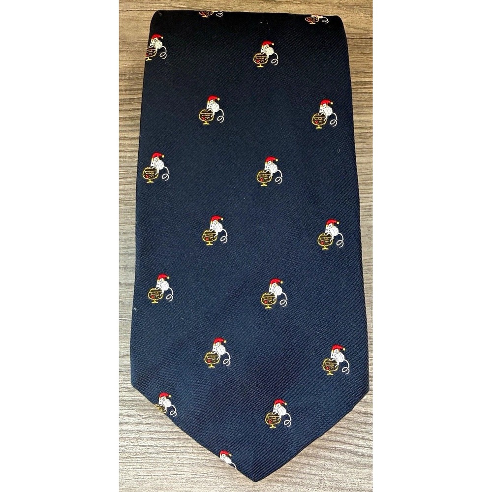Vintage Brooks Brothers Christmas Mouse Drinking Cup Silk Tie Woven England